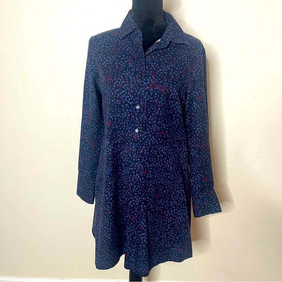 Stockholm Atelier & Other‎ Stories Women’s Navy Floral  A~Line Mini Dress Sz 8 - Picture 1 of 9